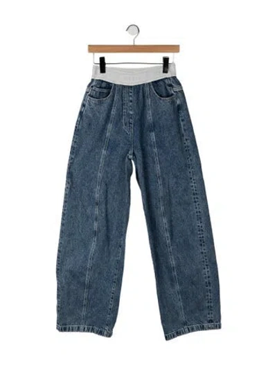 Pre-owned Kith Mid-rise Wide Leg Jeans In Blue