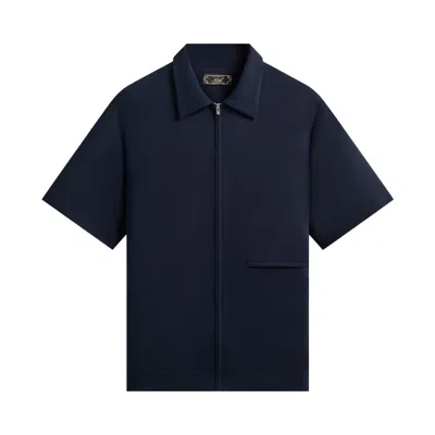 Pre-owned Kith Midweight Double Weave Davenport Shirt 'nocturnal' | Blue | Men's Size Xl