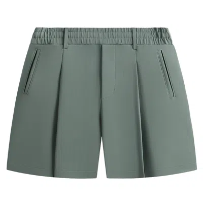 Pre-owned Kith Midweight Double Weave Jude Short 'court' | Green | Men's Size Xl