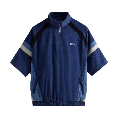 Pre-owned Kith Mixed Micro Cord Linden Retro Quartzer Zip 'montage' In Blue