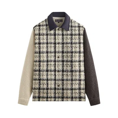 Pre-owned Kith Mixed Tweed Boxy Collared Overshirt 'sandrift' | Cream | Men's Size Xl In White
