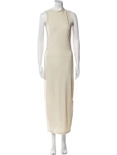 Pre-owned Kith Mock Neck Long Dress In Neutral