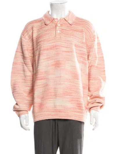 Pre-owned Kith Mock Neck Long Sleeve Polo Sweater In Pink