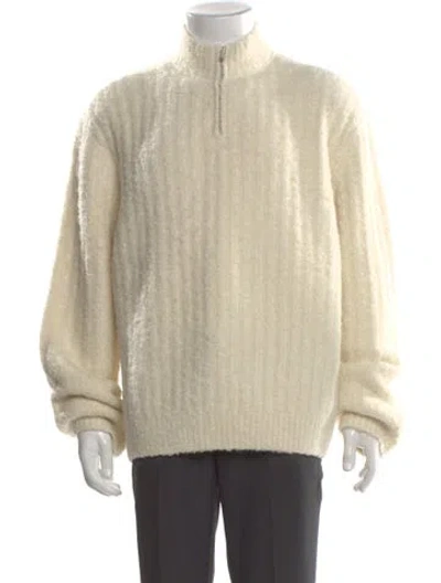 Pre-owned Kith Mock Neck Long Sleeve Polo Sweater W/ Tags In Neutral
