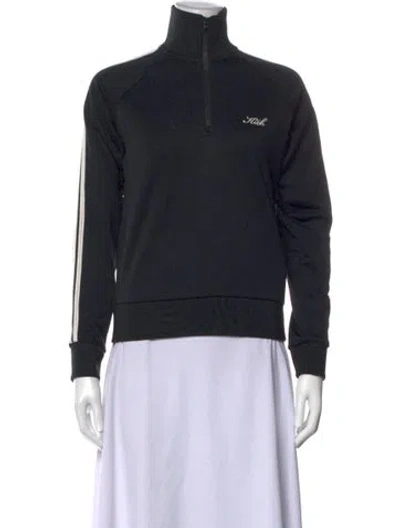 Pre-owned Kith Mock Neck Long Sleeve Sweatshirt In Black