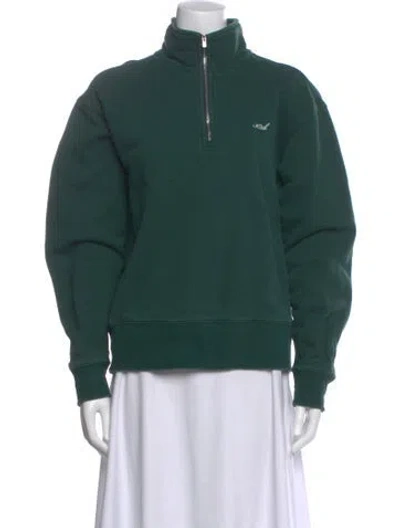 Pre-owned Kith Mock Neck Long Sleeve Sweatshirt In Green