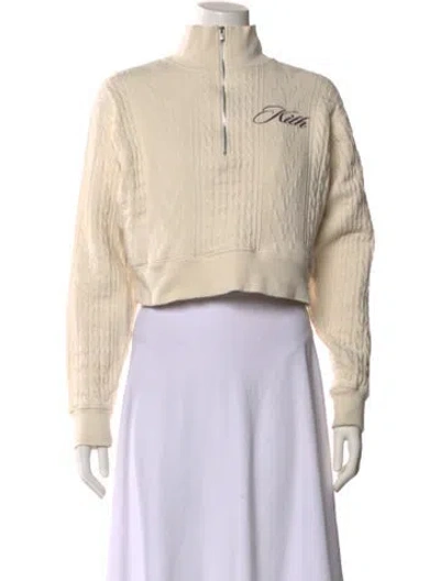 Pre-owned Kith Mock Neck Long Sleeve Sweatshirt In Neutral