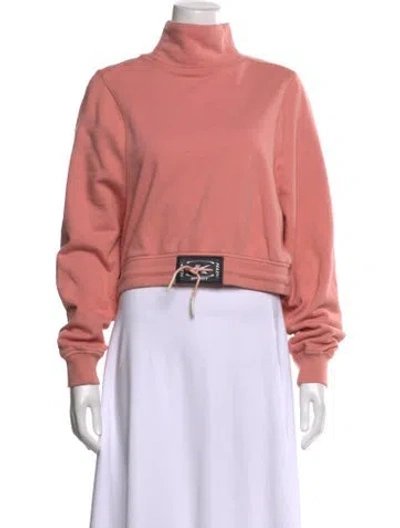 Pre-owned Kith Mock Neck Long Sleeve Sweatshirt In Pink