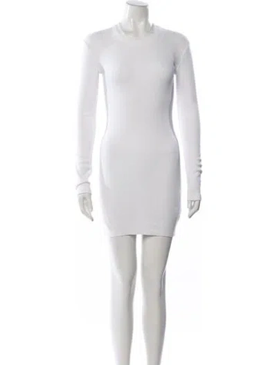 Pre-owned Kith Mock Neck Mini Dress In White