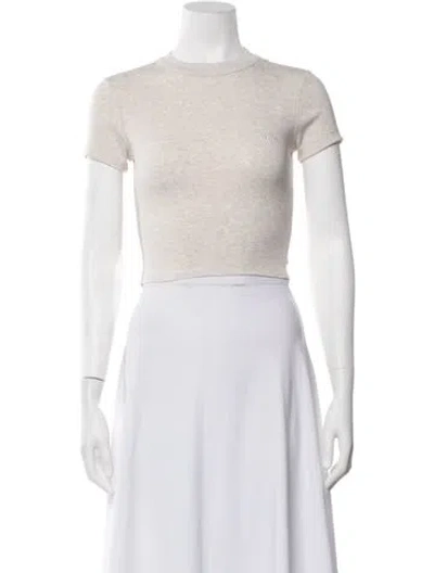 Pre-owned Kith Mock Neck Short Sleeve Crop Top In Neutrals