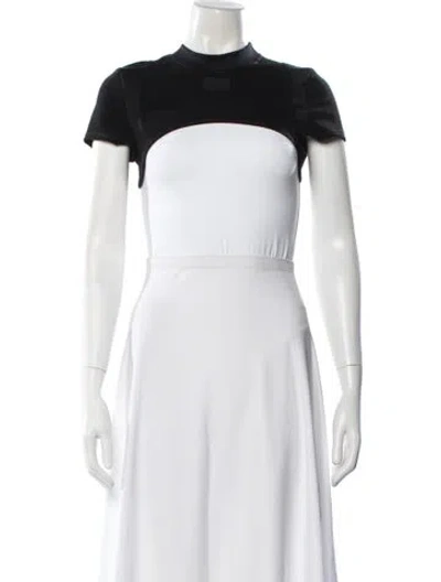 Pre-owned Kith Mock Neck Short Sleeve Crop Top In White