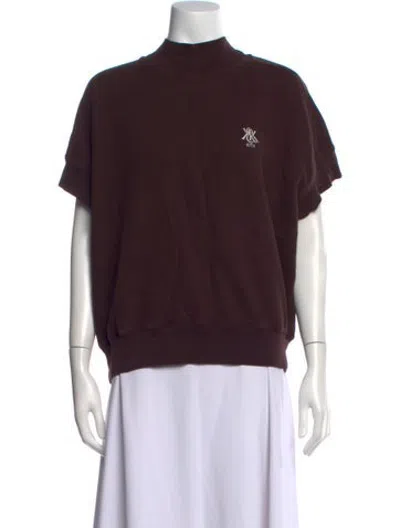 Pre-owned Kith Mock Neck Short Sleeve Sweatshirt In Grey