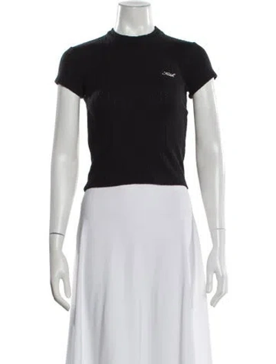 Pre-owned Kith Mock Neck Short Sleeve Top In White