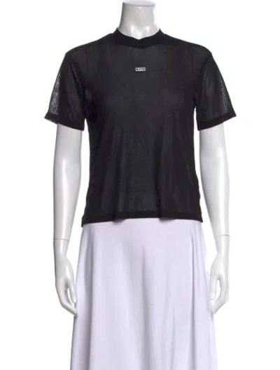 Pre-owned Kith Mock Neck Short Sleeve T-shirt In Black