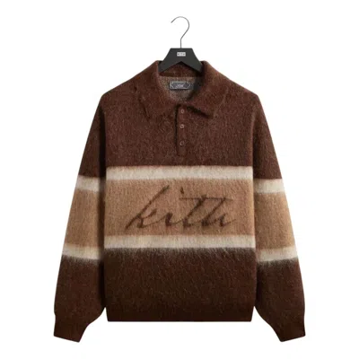 Kith Mohair Harmon Rugby Polo 'element' In Brown