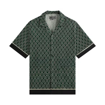 Pre-owned Kith Monogram Crest Reade Shirt 'stadium' | Green | Men's Size L