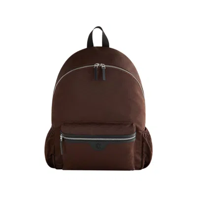Pre-owned Kith Monogram Nylon Jacquard Backpack 'dark Roast' | Brown | Men's Size Onesize