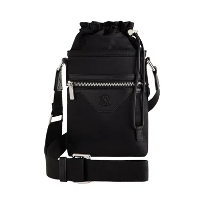 Pre-owned Kith Monogram Nylon Jacquard Drawcord Crossbody 'black' | Men's Size Onesize