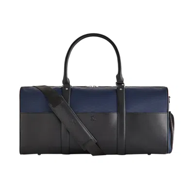 Pre-owned Kith Monogram Nylon Leather Traveler K55 Bag 'nocturnal' | Blue | Men's Size Onesize