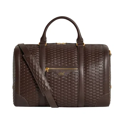 Pre-owned Kith Monogram Smooth Leather Traveler K40 Duffle Bag 'zoom' | Brown | Men's Size Onesize