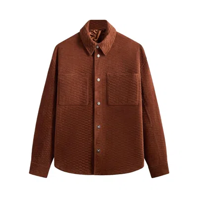 Pre-owned Kith Monogram Suede Apollo Ii Shirt 'walnut' | Brown | Men's Size Xl