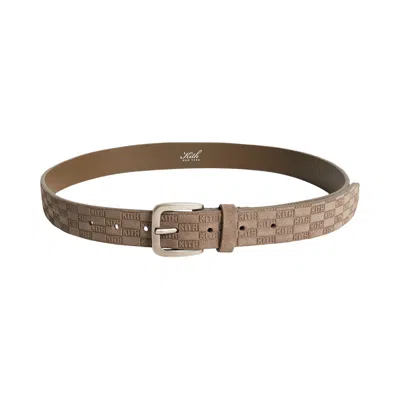 Pre-owned Kith Monogram Suede Belt 'java' | Tan | Men's Size L