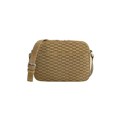 Pre-owned Kith Monogram Suede Camera Crossbody 'grit' | Tan | Men's Size Onesize In Brown