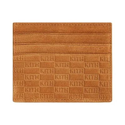 Pre-owned Kith Monogram Suede Cardholder 'argil' | Brown | Men's Size Onesize
