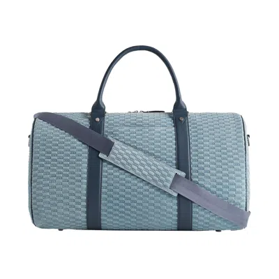 Pre-owned Kith Monogram Suede Duffle Bag 'mist' | Blue | Men's Size Onesize