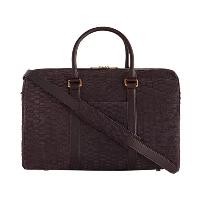 Pre-owned Kith Monogram Suede Traveler K40 Bag 'incognito' | Brown | Men's Size Onesize