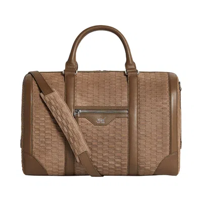 Pre-owned Kith Monogram Suede Traveler K40 Duffle Bag 'java' | Tan | Men's Size Onesize