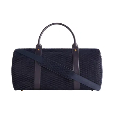 Pre-owned Kith Monogram Suede Traveler K55 Bag 'ink' | Blue | Men's Size Onesize