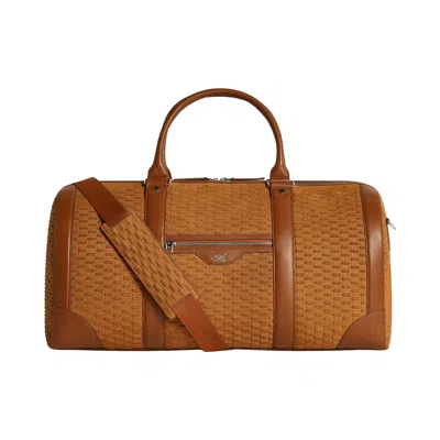Pre-owned Kith Monogram Suede Traveler K55 Duffle Bag 'argil' | Brown | Men's Size Onesize