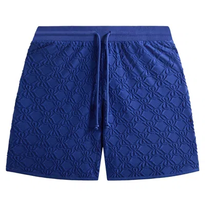 Pre-owned Kith Monogram Towel Terry Jordan Short 'current' | Blue | Men's Size Xs