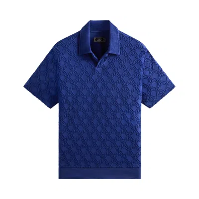 Pre-owned Kith Monogram Towel Terry Leo Polo 'current' | Blue | Men's Size Xxl