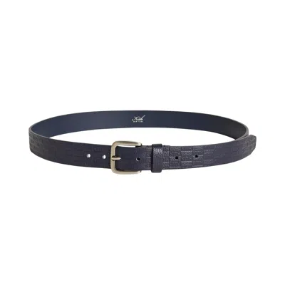 Pre-owned Kith Monogram Tumbled Leather Belt 'ink' | Black | Men's Size S