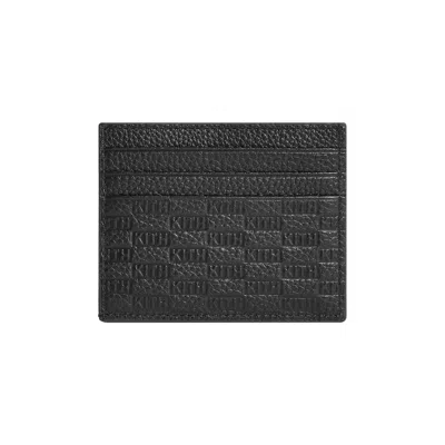 Pre-owned Kith Monogram Tumbled Leather Card Holder 'black' | Men's Size Onesize