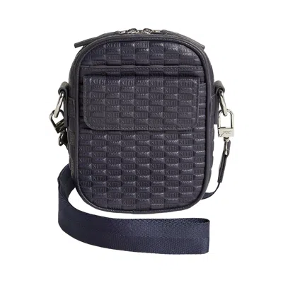 Pre-owned Kith Monogram Tumbled Leather Passenger K15 Bag 'ink' | Black | Men's Size Onesize