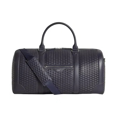 Pre-owned Kith Monogram Tumbled Leather Traveler K55 Duffle Bag 'ink' | Black | Men's Size Onesize