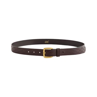 Pre-owned Kith Monogram Vachetta Leather Belt 'incognito' | Grey | Men's Size S