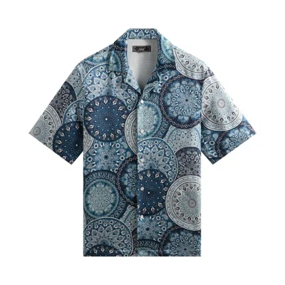 Pre-owned Kith Mosaic Mandala Thompson Camp Collar Shirt 'novel' | Blue | Men's Size Xs