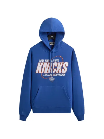 Kith Nelson Logo-print Hoodie In Blue