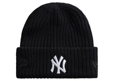 Pre-owned Kith New Era New York Yankees Knit Beanie In Black