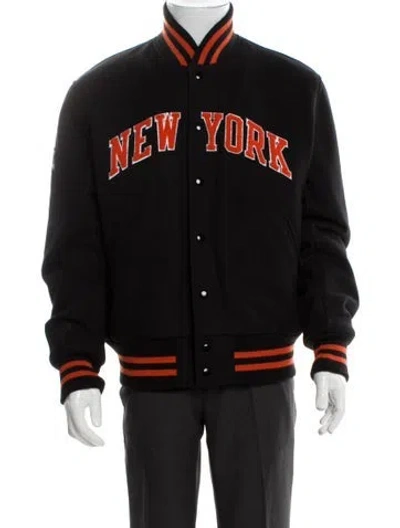 Pre-owned Kith New York Knicks Wool Varsity Jacket In Black