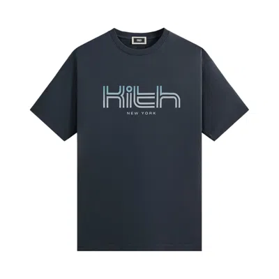Pre-owned Kith New York Techno Logo Tee 'trench' | Blue | Men's Size L