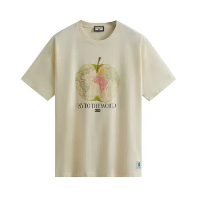 Pre-owned Kith New York To The World Apple Vintage Tee 'sandrift' | Cream | Men's Size Xl