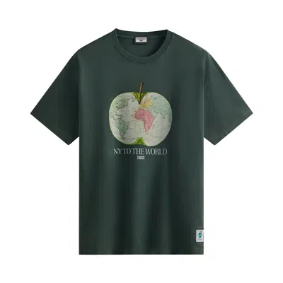 Pre-owned Kith New York To The World Apple Vintage Tee 'stadium' | Green | Men's Size Xl