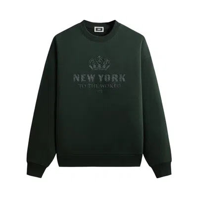 Pre-owned Kith New York To The World Crown Crewneck 'stadium' | Green | Men's Size Xs