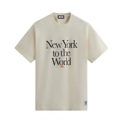 Pre-owned Kith New York To The World Motto Tee 'sandrift' | Cream | Men's Size Xl