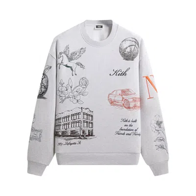 Pre-owned Kith New York To The World Nelson Crewneck 'light Heather Grey' | Men's Size Xl In Gray